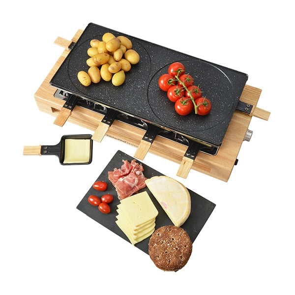 Set appareils à raclette et à fondue en bois Kitchen Chef Professional