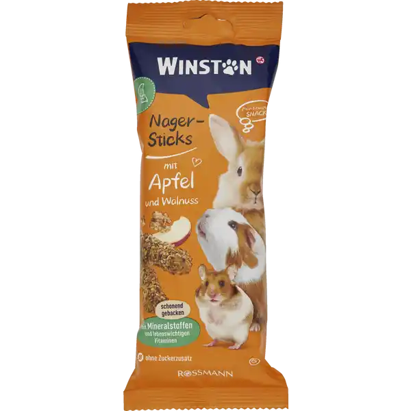 Nager-Sticks mit Äpfeln und Wallnüssen