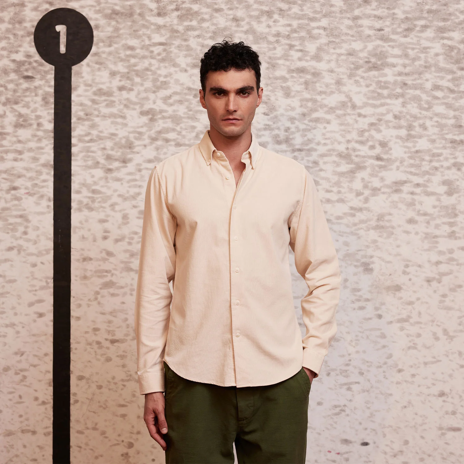 Ecru corduroy shirt