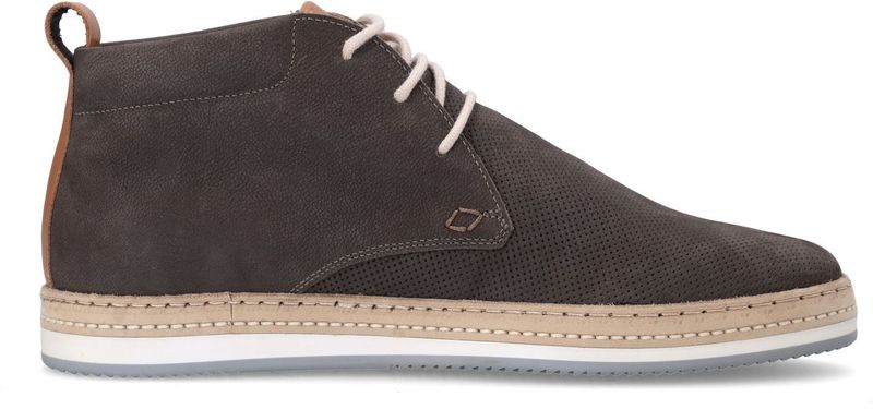Manfield - Taupe Nubuck Veterschoenen - Leer - Memory Foam