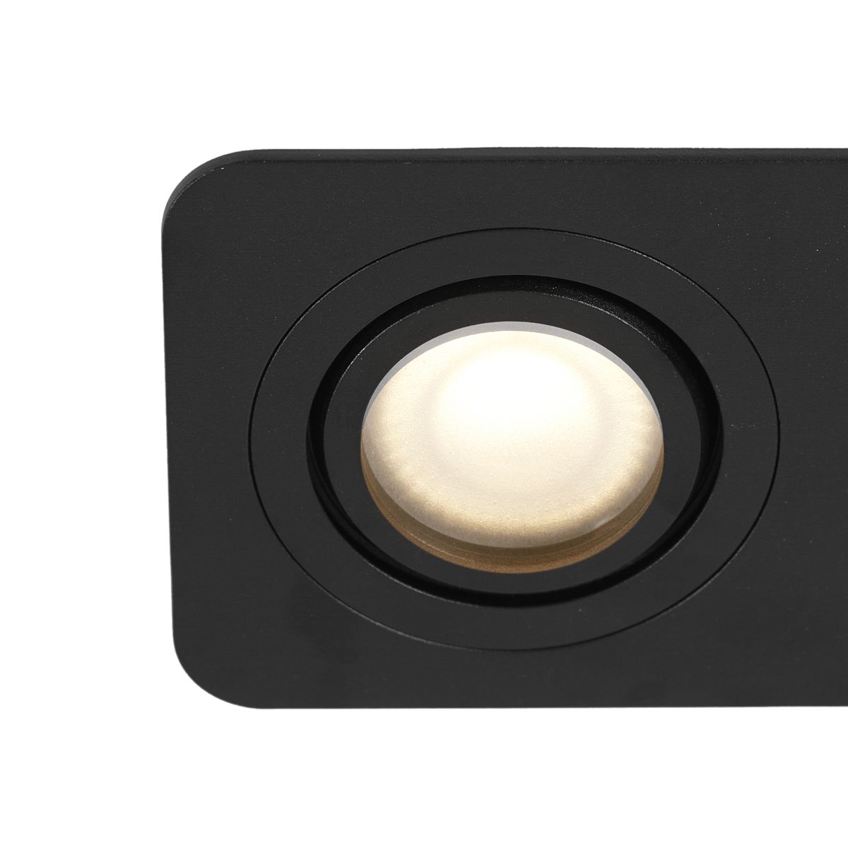 Set van 6 Afgeronde inbouwspot zwart GU10 50mm draai- en kantelbaar IP44 2-lichts - Alberto