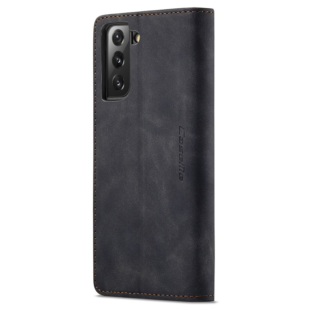 Samsung Galaxy S21 FE 5G Leder Tasche Flip Wallet Etui mit Kartenfächern - Schwarz