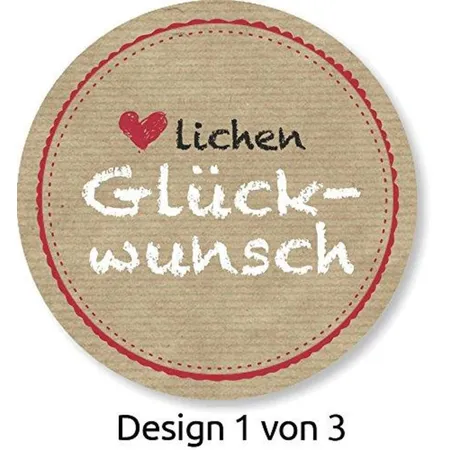 Avery Zweckform Z-Design 56814, Sticker auf Rolle, Herzlichen Glückwunsch, 50 Aufkleber