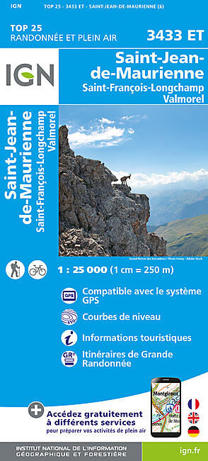 IGN - TOP25 3433ET SAINT JEAN DE MAURIENNE 1 25 000
