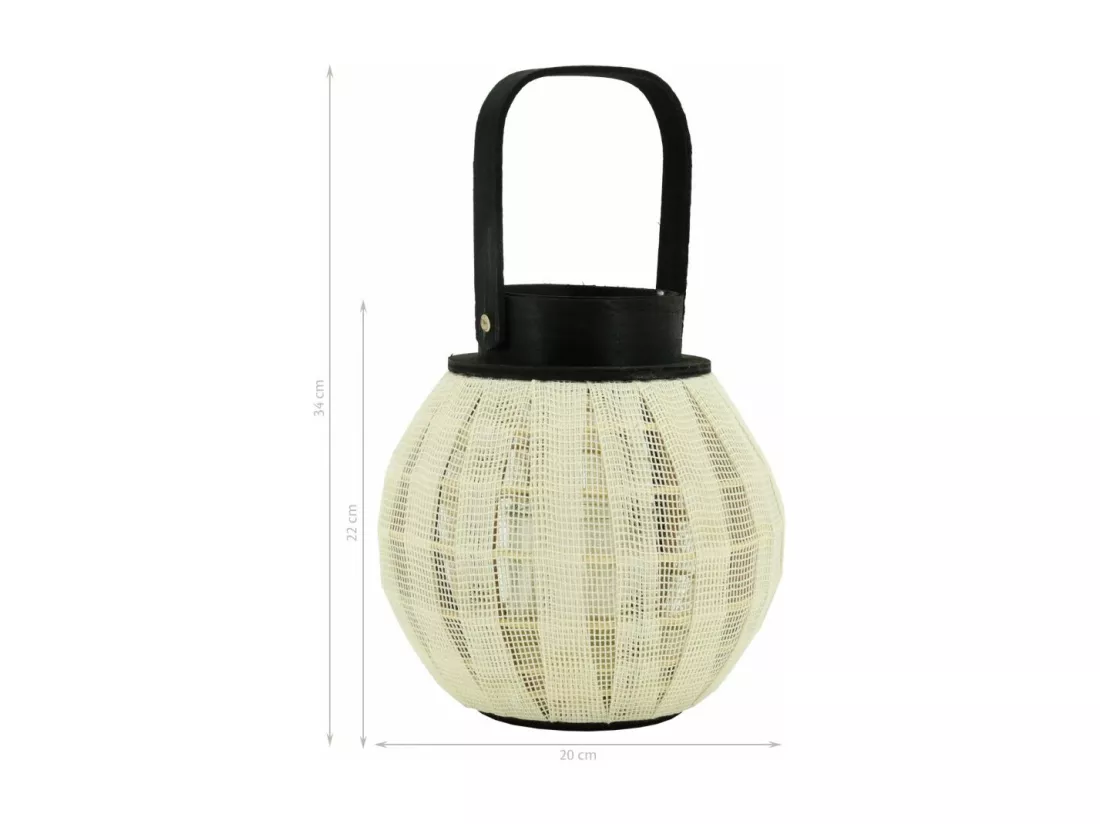 Lanterne ronde en bois et coton Rond