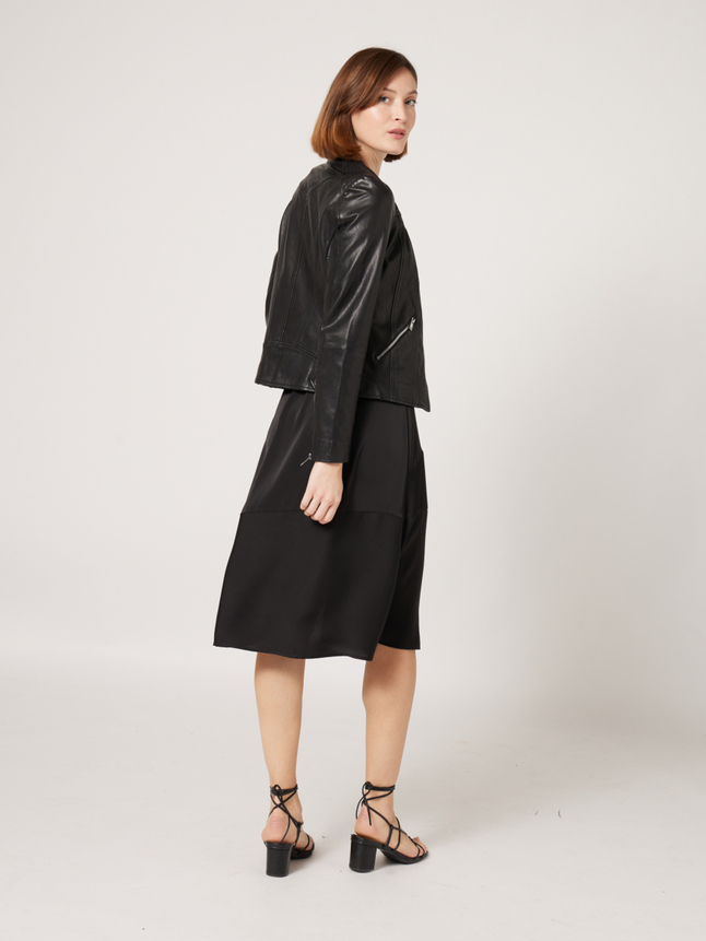 Veste en cuir style motard