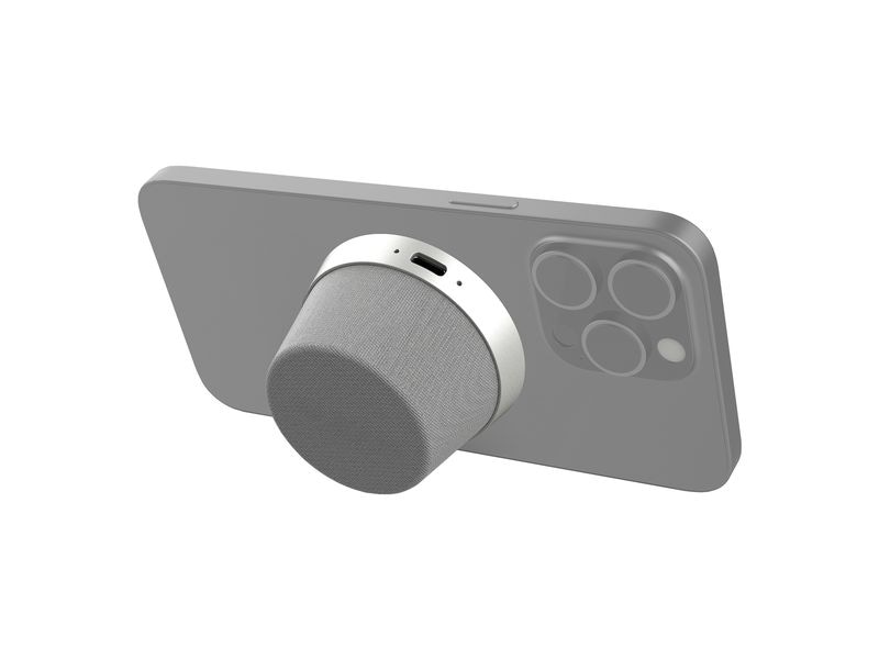 4smarts Bluetooth Speaker SoundForce Grau, Silber Bluetooth Lautsprecher mit IPX6-Schutz und MagSafe-kompatibel