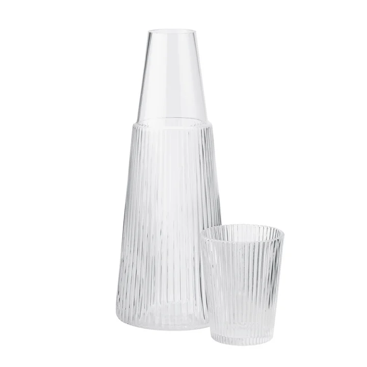Stelton - Pilastro Karaffe mit Glas 1 l, klar