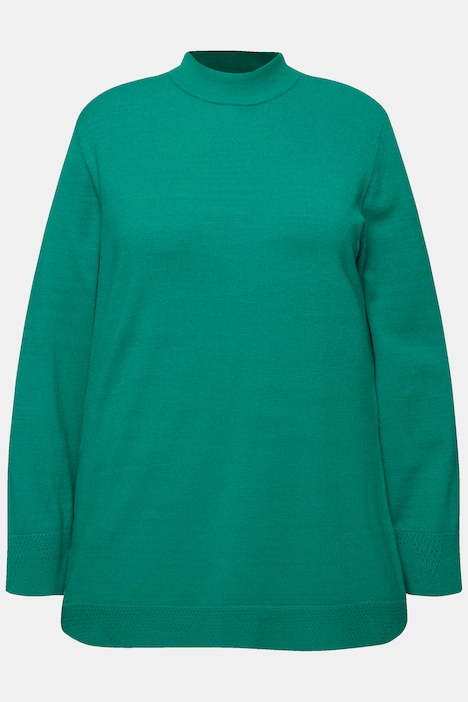 Pullover, Stehkragen, Langarm, Rippbündchen