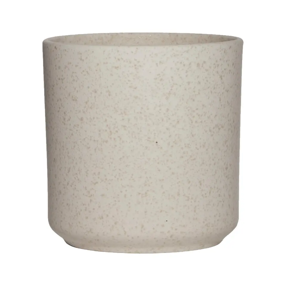 Hakbijl Plantenpot/bloempot Cindy - wit - keramiek - D13 x H13 cm