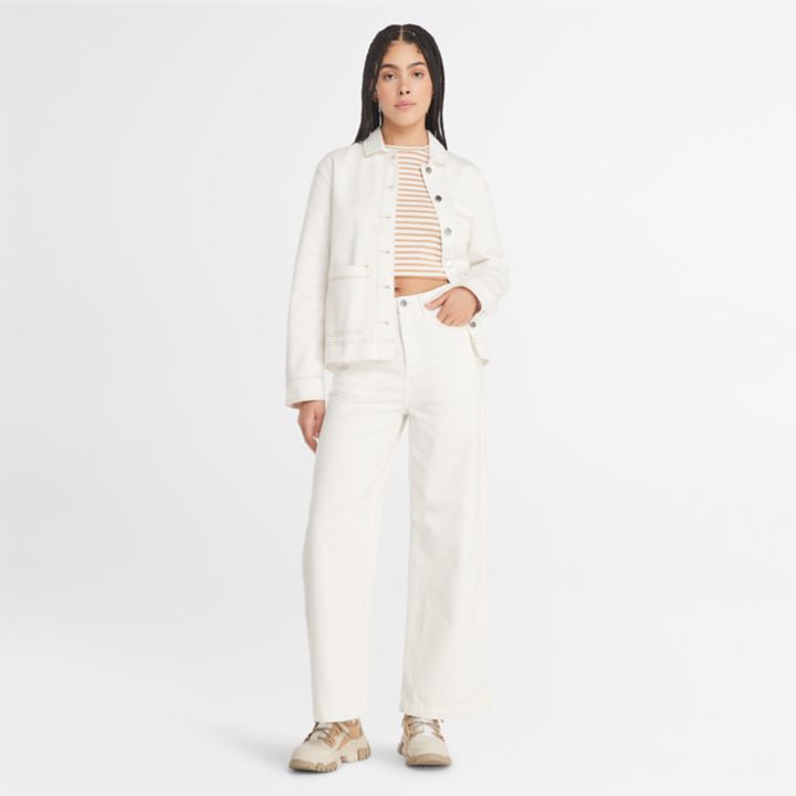 Pantalon charpentier avec technologie Refibra pour femme en blanc
