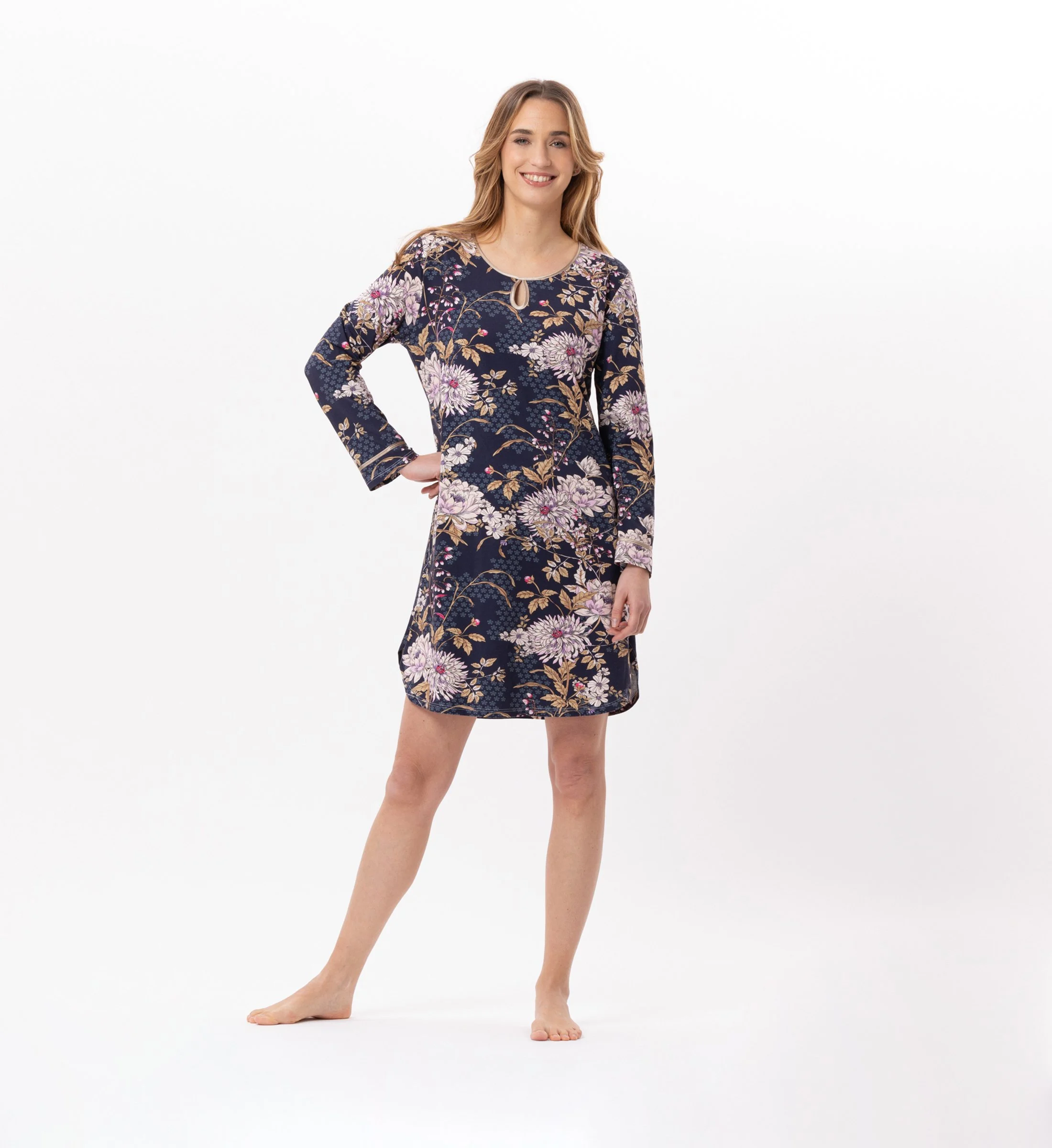 GLORIA 801 - Chemise de nuit en jersey | Multicolore