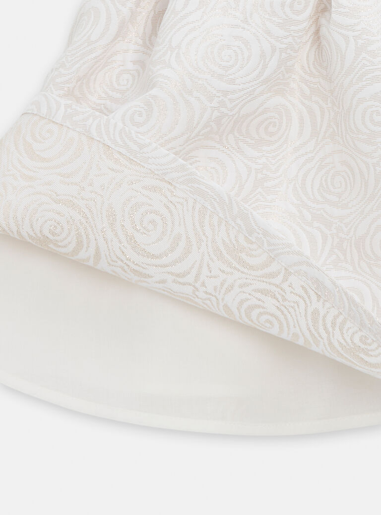 Robe motif fleurs en relief écru pour fille