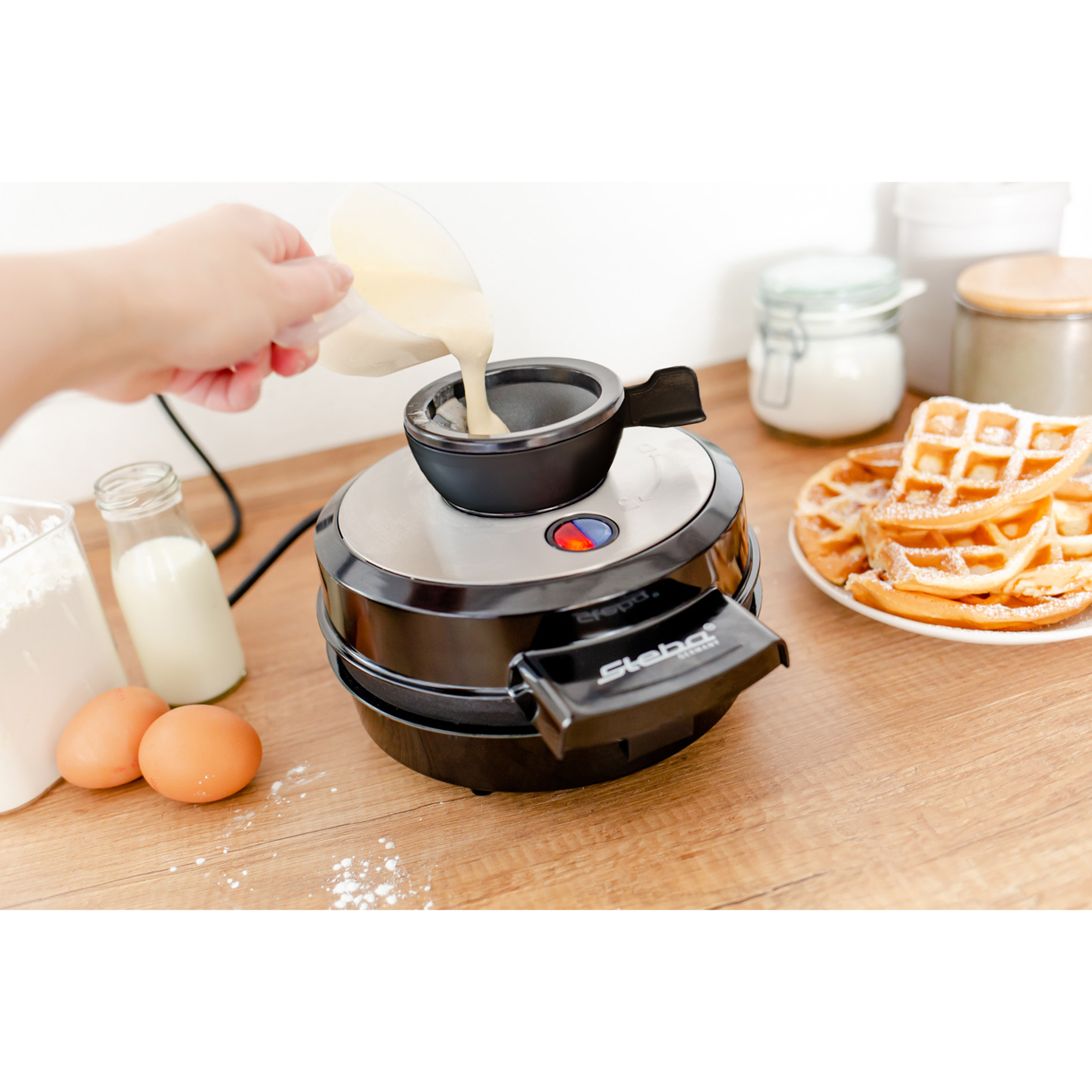 STEBA Waffeleisen WE 20 VOLCANO - schwarz - für 4 Waffeln