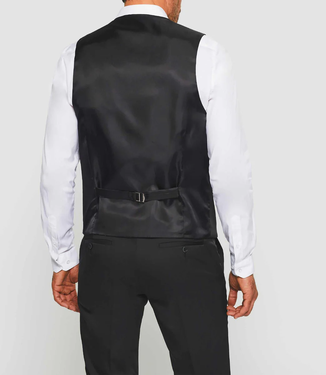 Gilet de costume tissu technique noir 