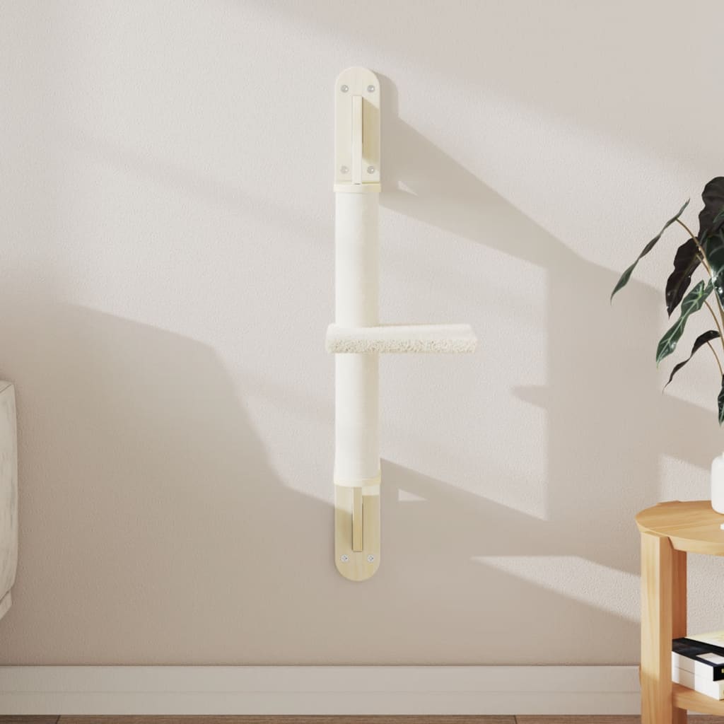 Arranhador de parede para gatos vidaXL, cor creme, 85,5 cm