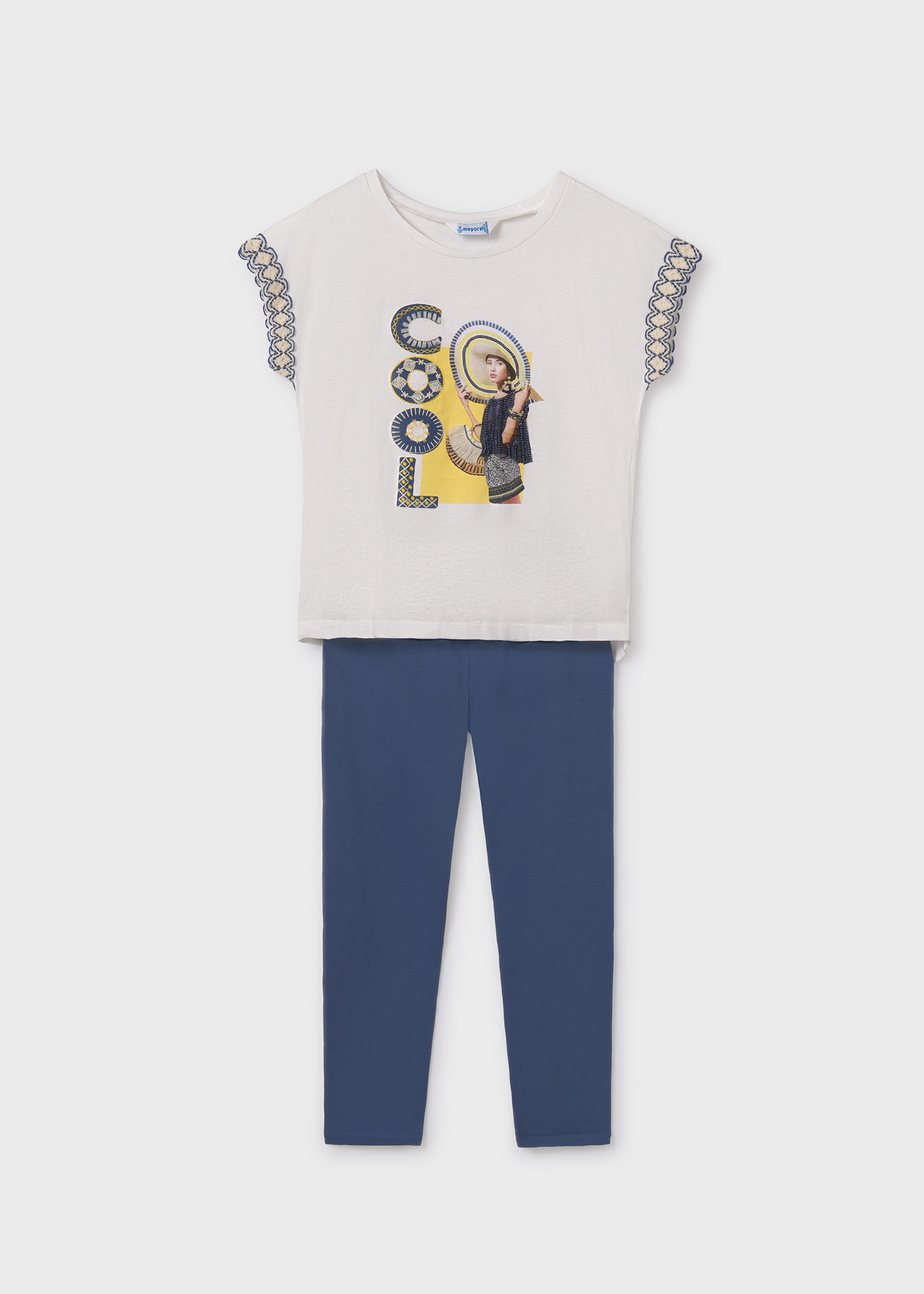 Conjunto de algodão de alta qualidade com duas peças para meninas.