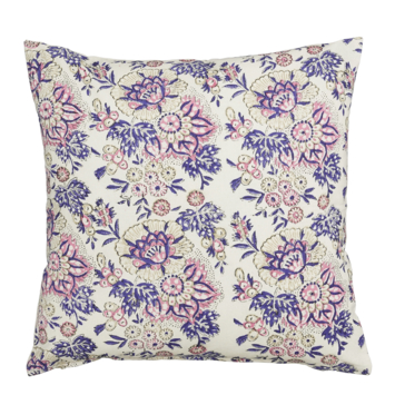 Sierkussen bloemen bruin - l45xb45xh10cm