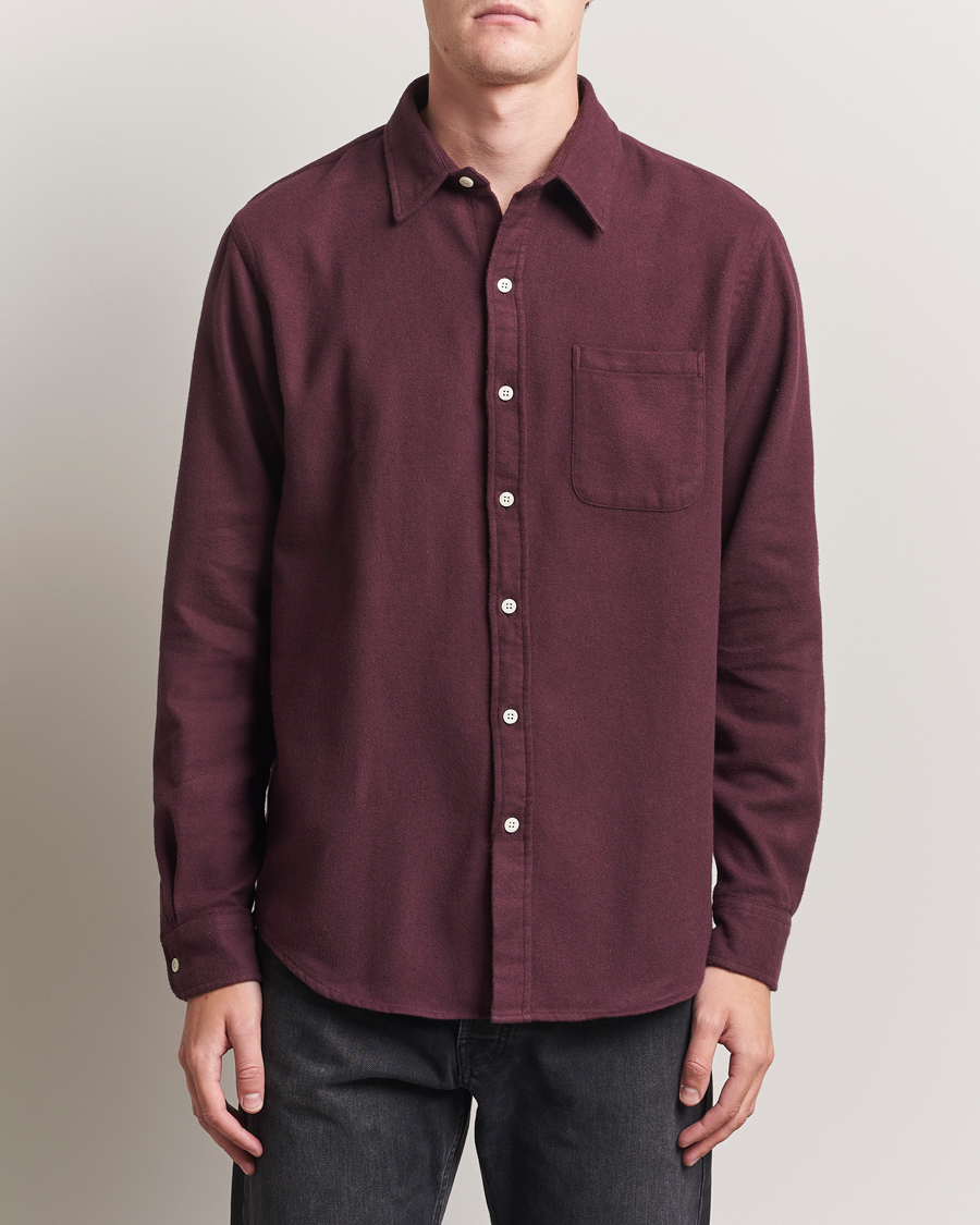 Colorful Standard Organic Flannel Shirt Oxblood Red