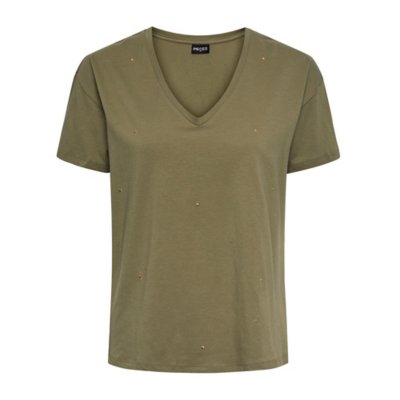 Tee-shirt à manches courtes femme Pcvabba All Over Emb Kac Fc PIECES