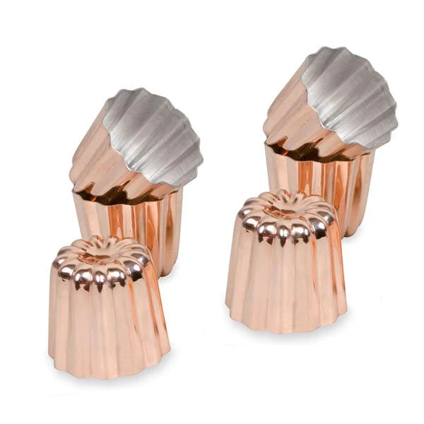 Lot 6 canelés bordelais 5,5 cm cuivre Patisse