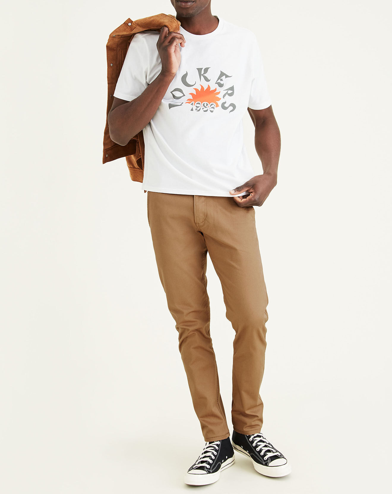 Dockers T-Shirt 100% Coton Bio  Logo blanc