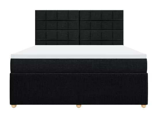 Sommier à lattes de lit avec matelas Noir 180x200 cm Tissu