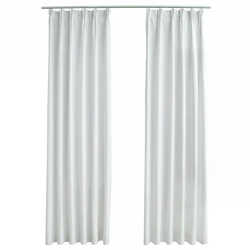 vidaXL - Gordijn - Wit - Stof - 140 x 175 cm - 2 stuks