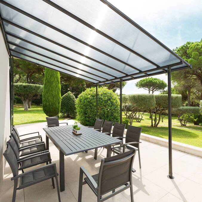 Pergola adossée BELIZE Graphite