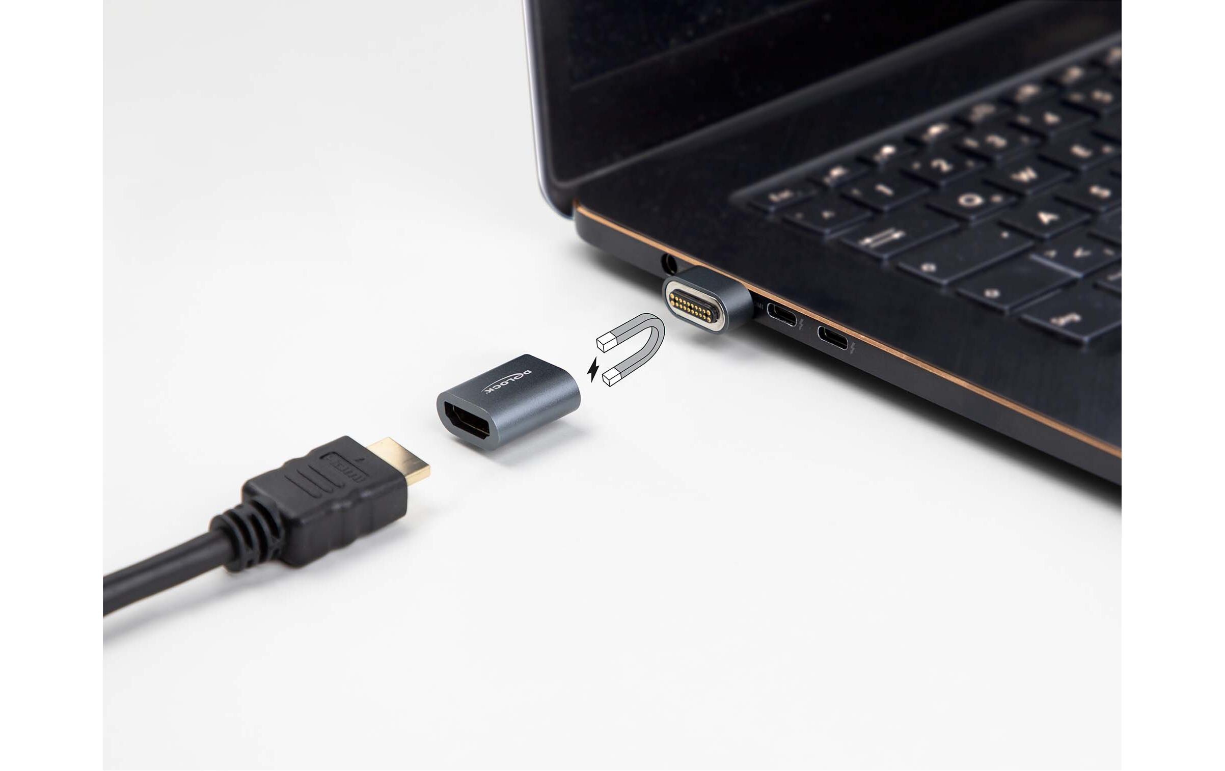 Adapter HDMI - HDMI 8K 60 Hz magnetischDelock HDMI Adapter Stecker zu Buchse 8K 60 Hz magnetisch