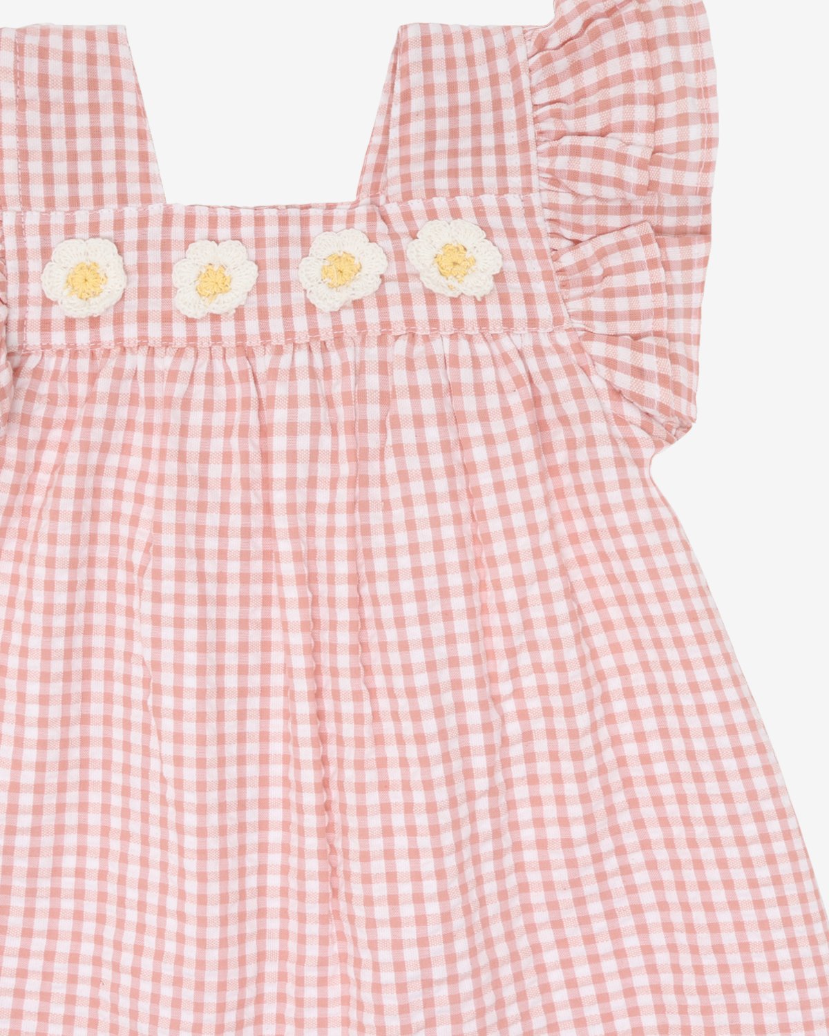 Kjole Baby m/ Blomsterdetaljer – 100% Bomull | HCKatinka Check