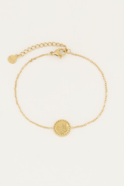 Armband initial munt klein