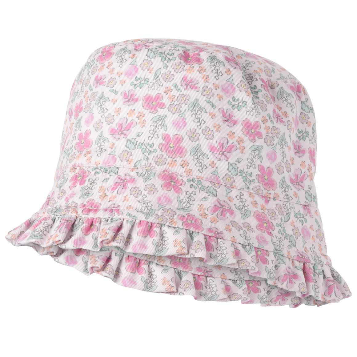 Topolino Mädchen Sonnenhut mit Blümchen weiss / pink / grün