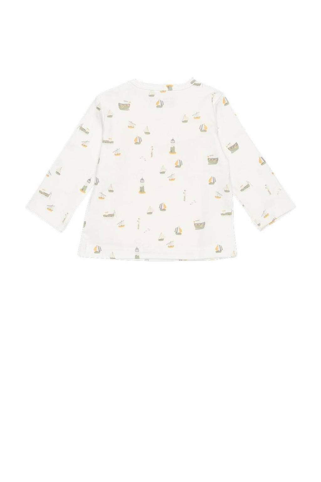 Little Dutch baby longsleeve Sailors Bay met all over print wit