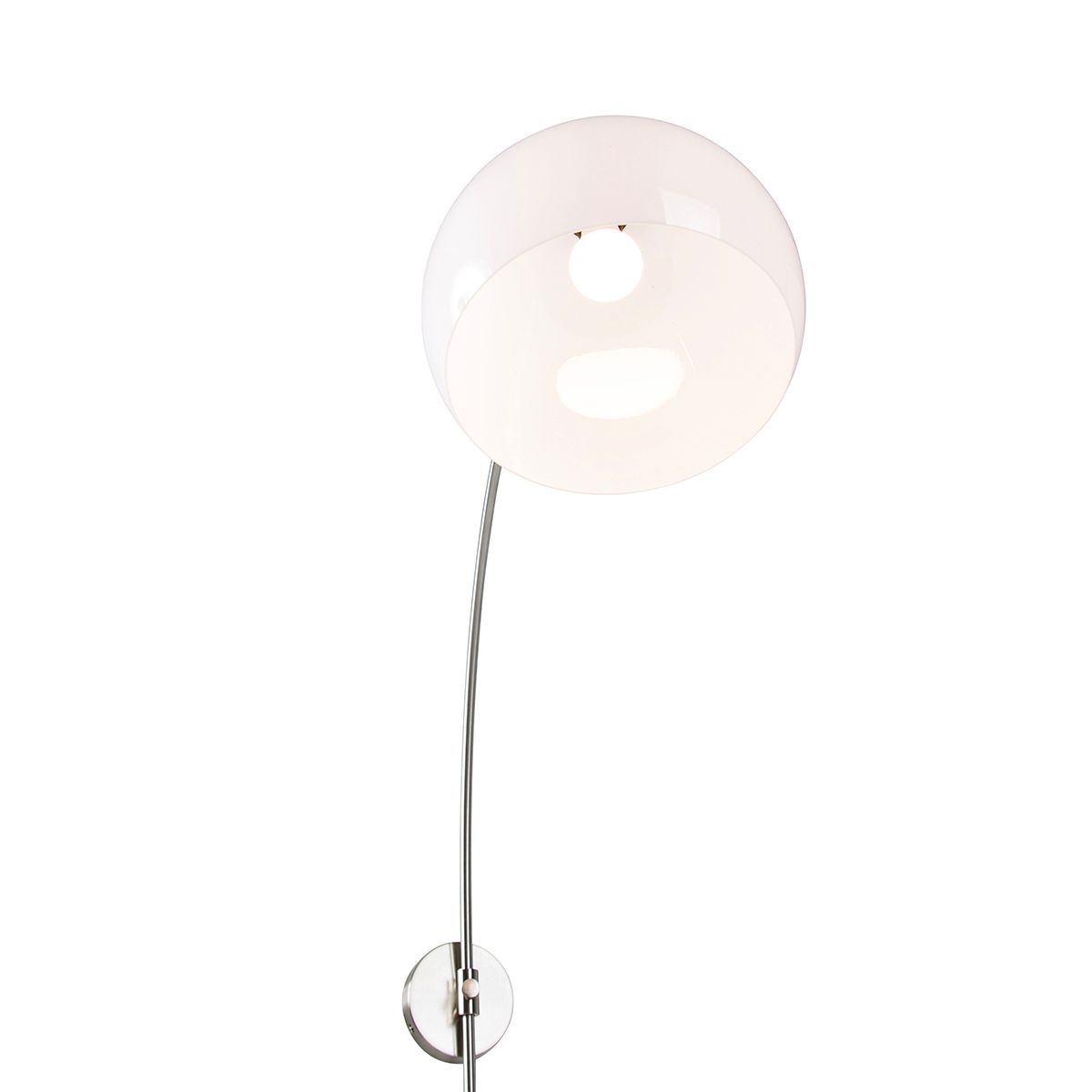 Smart wandbooglamp staal met witte kap incl. Wifi A60 - Bow