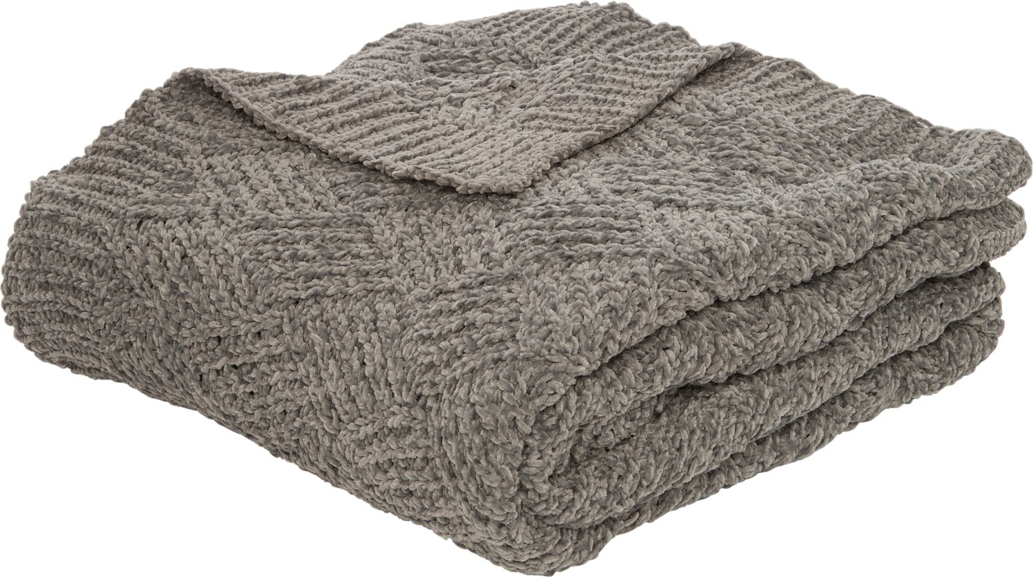 Intratuin plaid Knit grijs 152 x 127 cm
