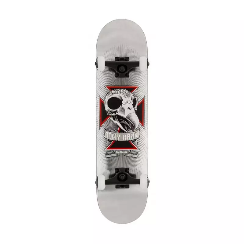 Skate BIRDHOUSE SKATEBOARDS Stage 3 Hawk Skull 2 Chrome Silver Foil 7.75