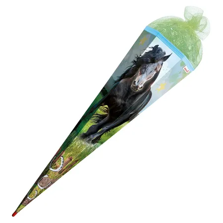 Roth Schultüte Power Horse mit Tüllverschluss, 85 cm, eckig
