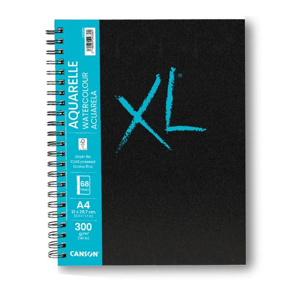 Canson Caderno A5 Xl Aguarela com Argolas 14.8 X 21Cm 300Grs 68Fls