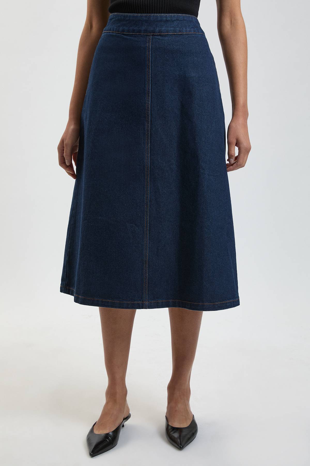 KarenMillen Jupe Midi Évasée En Denim