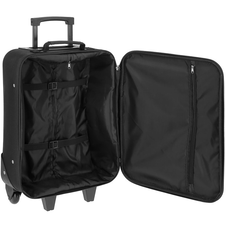 MALA DE CABINE FLEXIVEL AUCHAN ESSENCIAL 2 RODAS PRETO 50CM