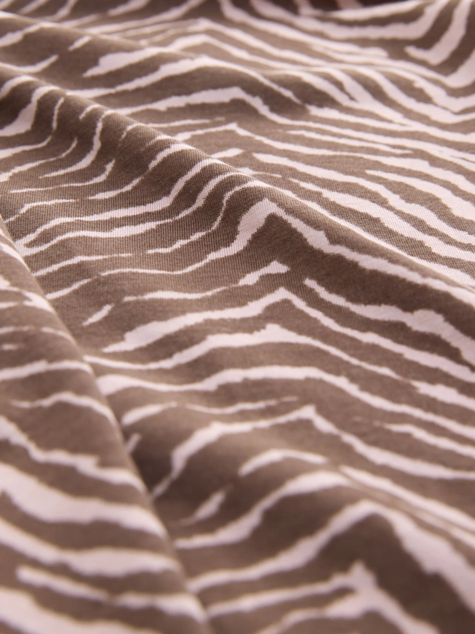 Zebraprint - Cotton Modal Blend Slouch Long Sleeve T-Shirt