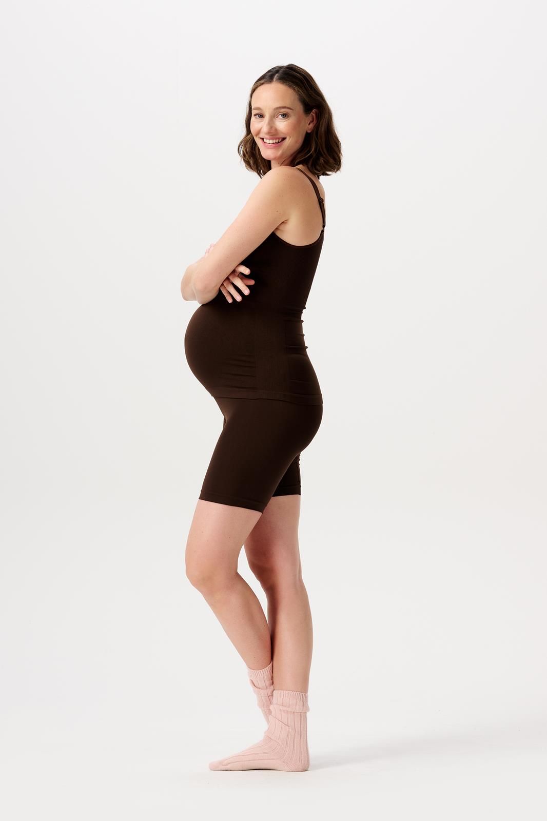 Noppies Maternity Naadloze short Niru Sensil Breeze - Coffee Bean