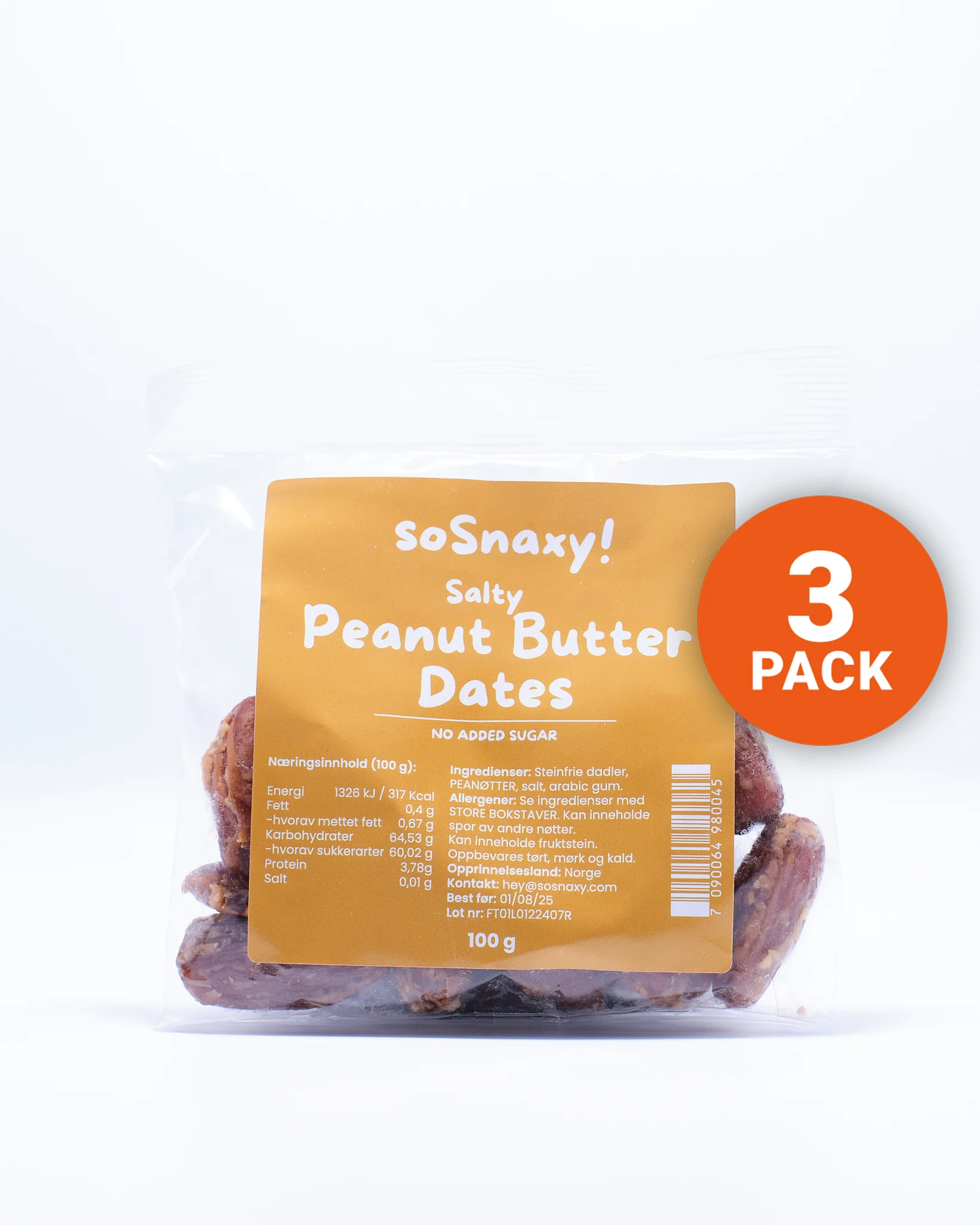 soSnaxy! Peanut Butter Dates 3x100g