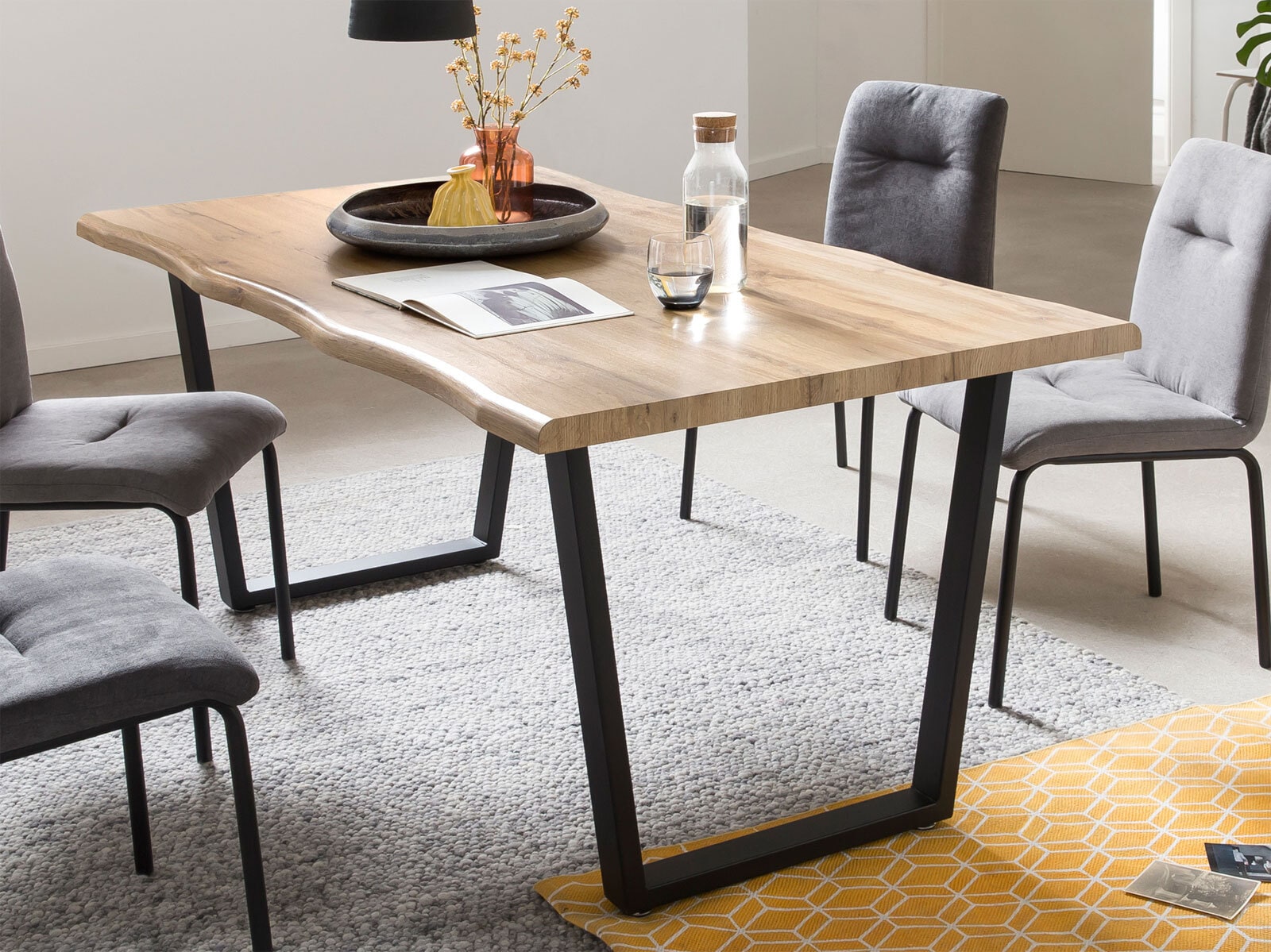 CASAVANTI Esstisch 160 x 90 cm Wildeiche-Dekor/schwarz
