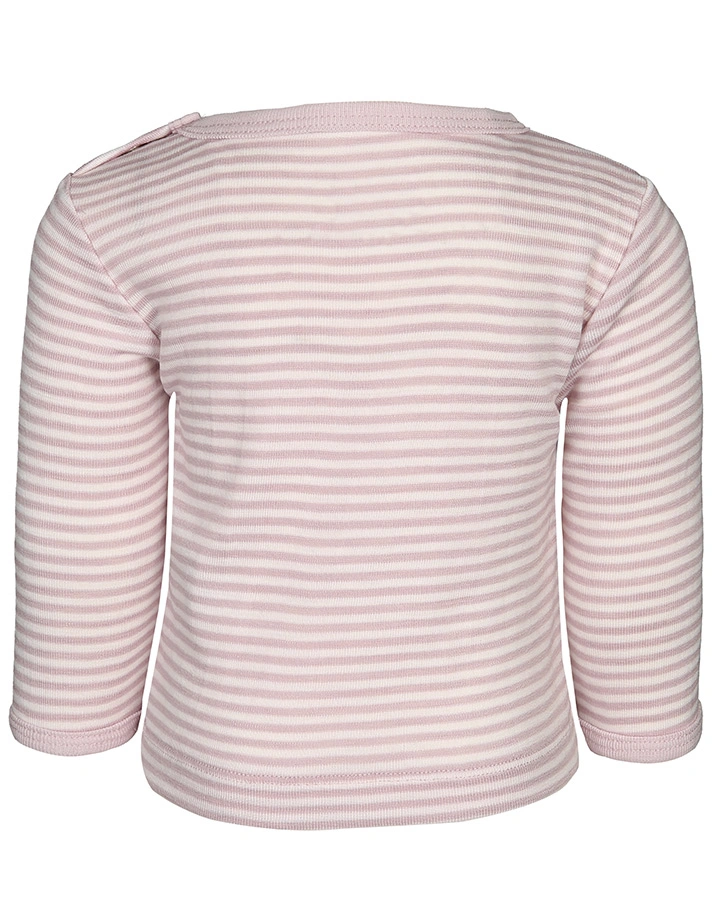 Langarm-Shirt JOY STRIBE mit Seide in flieder/weiß