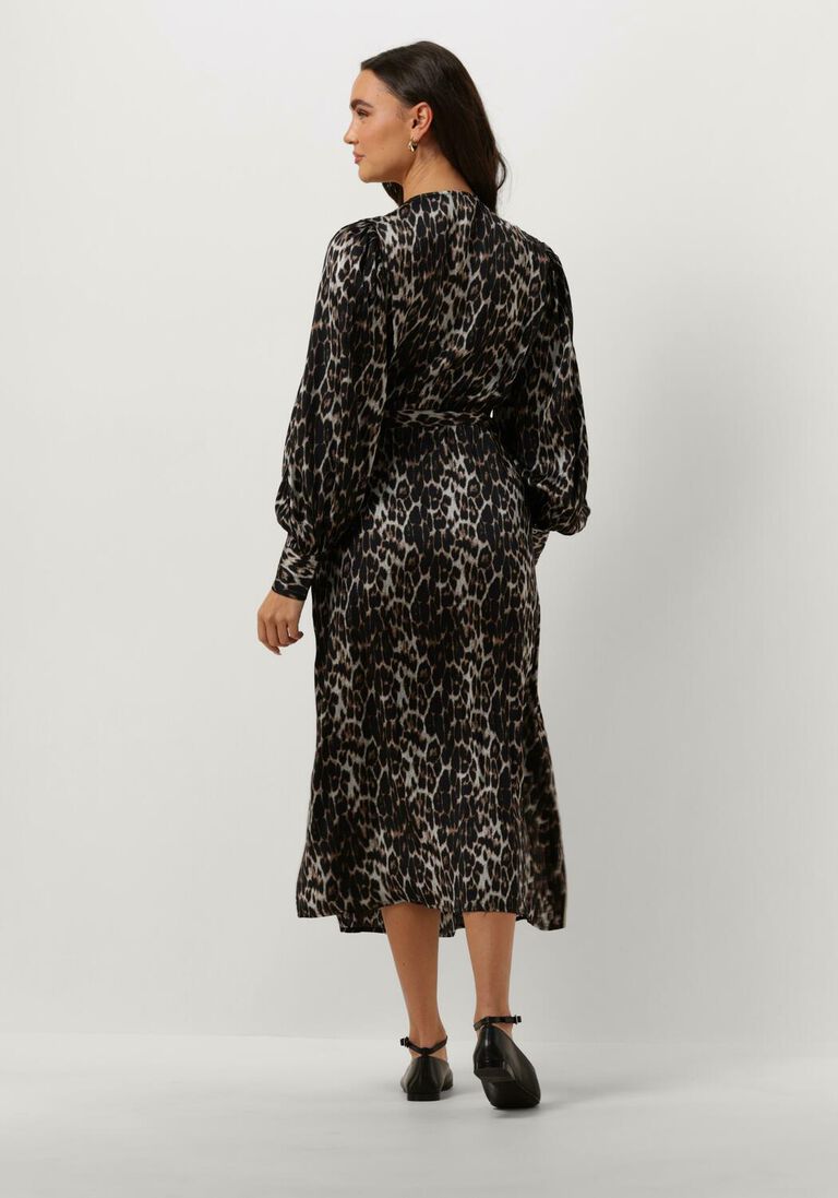CO\\'COUTURE leopard co'couture midi jurk leo leo wrap dress
