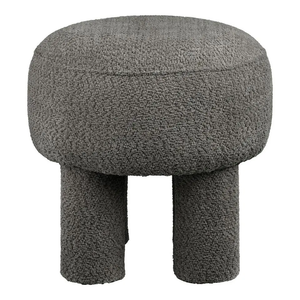 Hioshop Frida poef Ø43cm antraciet