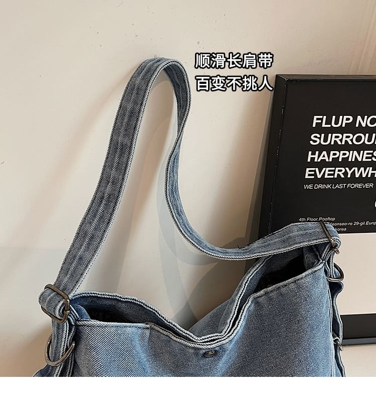 Hikuozy - Effen denim tas