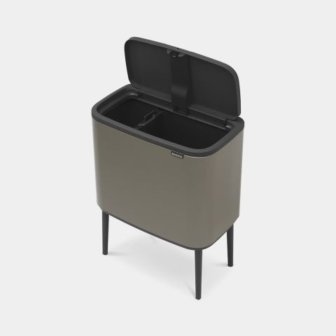 Bo Touch Bin, met 2 binnenemmers, 11   23 liter - Platinum